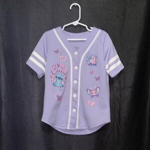 Girls' Lavender Character Baseball Tee - Brand Unknown